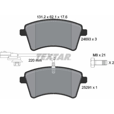 Bremsbelagsatz Renault P. Kangoo 08- Mit Sensor 2469306 Bremsbelagsatz Renault P. Kangoo 08- Mit Sensor 2469306