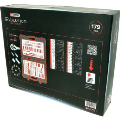 KS TOOLS 1/4 + 3/8 + 1/2 Steckschlüsselsatz, 179-teilig 917.0779 KS TOOLS 1/4 + 3/8 + 1/2 Steckschlüsselsatz, 179-teilig 917.0779