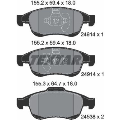 Bremsbelagsatz Renault P. Megane 08-/Duster/Lodgy/Dokker 2491401