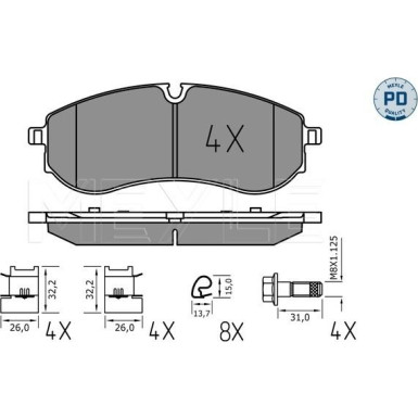 Bremsbelagsatz, Scheibenbremse MEYLE-PD: Advanced performance and design 025 224 9220/PD Bremsbelagsatz, Scheibenbremse MEYLE-PD: Advanced performance and design 025 224 9220/PD