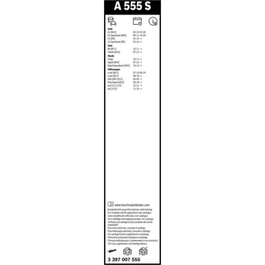 Bosch Scheibenwischer Aerotwin A555S Spoiler, Set 3397007555 Bosch Scheibenwischer Aerotwin A555S Spoiler, Set 3397007555