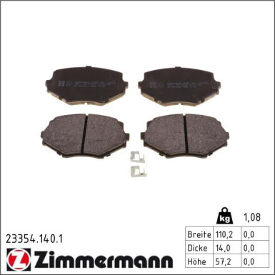 ZIMMERMANN Bremsbeläge 23354.140.1 ZIMMERMANN Bremsbeläge 23354.140.1