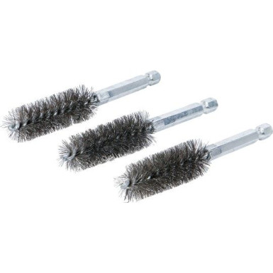 BGS Stahlbürste 17 mm Antrieb Außensechskant 6,3 mm (1/4 ) 3-tlg 3078-17-S
