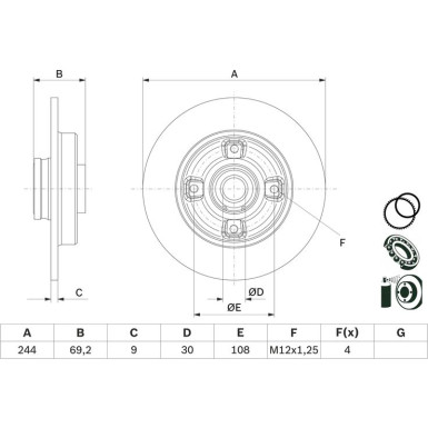 Bremsscheibe 0 986 479 F74 Bremsscheibe 0 986 479 F74