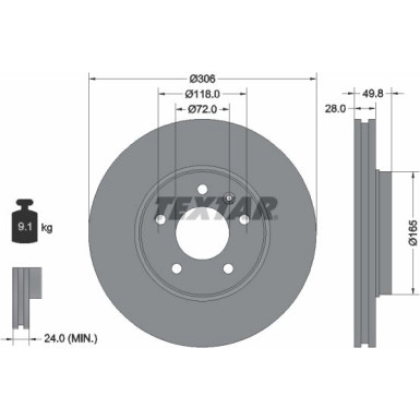 BREMSSCHEIBE OPEL P. VIVARO/ RENAULT TRAFIC 01 PRO 92116003