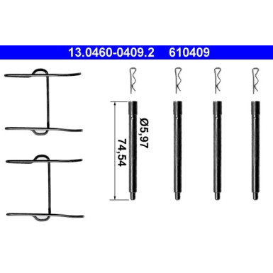 ATE Zubehör, Bremsbeläge 13.0460-0409.2 ATE Zubehör, Bremsbeläge 13.0460-0409.2