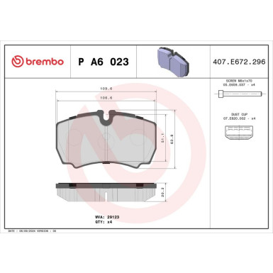 BREMBO Bremsklötze HA P A6 023 BREMBO Bremsklötze HA P A6 023