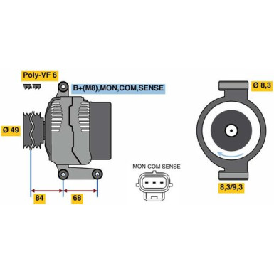 Lichtmaschine FORD,VOLVO 0 986 049 670