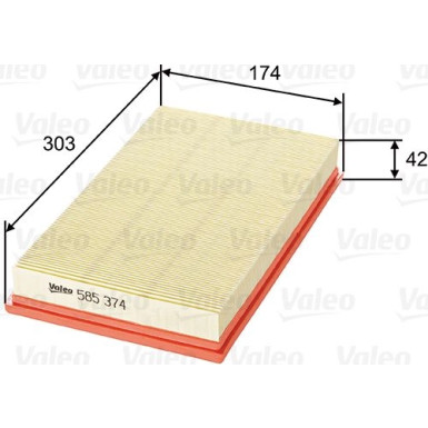 VALEO Luftfilter 585374 VALEO Luftfilter 585374