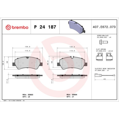 BREMBO Bremsklötze HA FORD Transit 13 PRIME LINE P 24 187