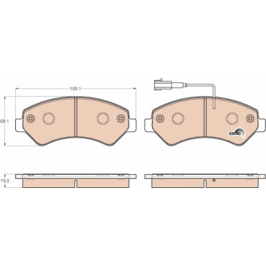Bremsklötze VA FIAT Ducato 06 COTEC GDB1982 Bremsklötze VA FIAT Ducato 06 COTEC GDB1982