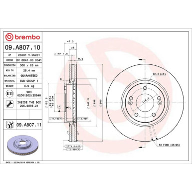 94 481 023 Bremsscheibe VA 09.A807.11