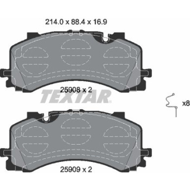Bremsbelagsatz Audi P. Q7 3.0-4.0 Tdi Quattro 15 2590801