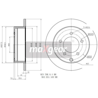 Maxgear Bremsscheibe Mitsubishi T. Lancer 08 19-2389 Maxgear Bremsscheibe Mitsubishi T. Lancer 08 19-2389