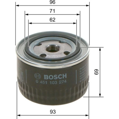 Ölfilter LADA,DACIA,CHEVROLET,RENAULT 0 451 103 274 Ölfilter LADA,DACIA,CHEVROLET,RENAULT 0 451 103 274