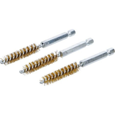 BGS Messingbürste 10 mm Antrieb Außensechskant 6,3 mm (1/4 ) 3-tlg 3078-10-M
