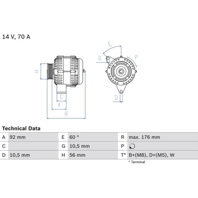 Lichtmaschine MERCEDES C-Klasse 0 986 036 820