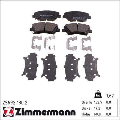 ZIMMERMANN Bremsbeläge 25692.180.2
