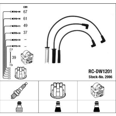 RC-DW1201 NGK - Zündkabelsatz DAEWOO Espero 97-99 2996