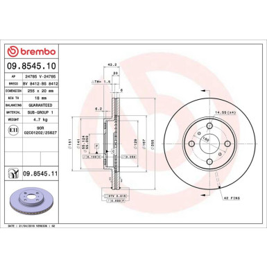 82 481 087 Bremsscheibe VA 09.8545.11