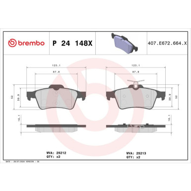 BREMBO Bremsklötze Xtra HA P 24 148X BREMBO Bremsklötze Xtra HA P 24 148X
