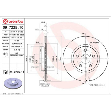82 481 084 Bremsscheibe VA 09.7225.10 82 481 084 Bremsscheibe VA 09.7225.10