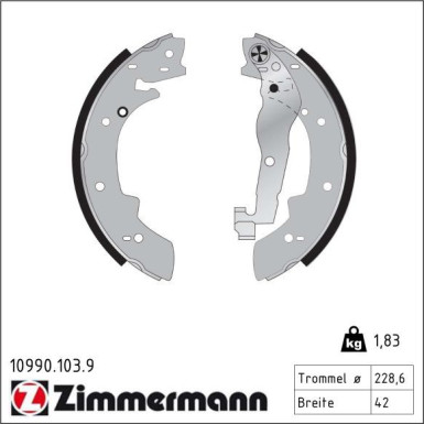 ZIMMERMANN Bremsbacken 10990.103.9 ZIMMERMANN Bremsbacken 10990.103.9