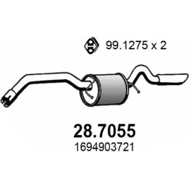 Endschalldämpfer MERCEDES A-Klasse 04 28.7055