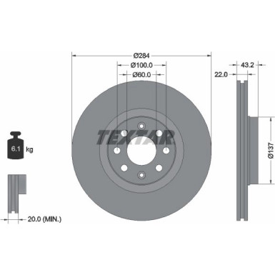 Bremsscheibe Opel P. Opel Corsa D 1.3Cdti/Grand 92145803