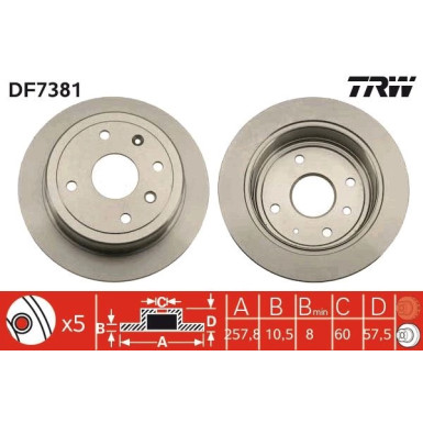 Bremsscheibe Chevrolet T. Lacet DF7381 Bremsscheibe Chevrolet T. Lacet DF7381