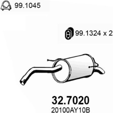 Endschalldämpfer NISSAN Micra,NOTE 1.4 05 32.7020
