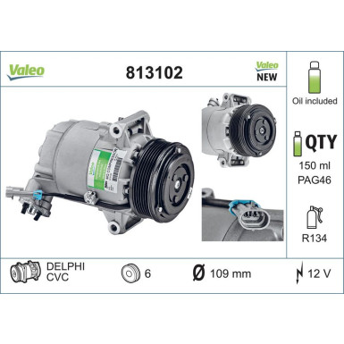 Kompressor, Klimaanlage VALEO CORE-FLEX 813102