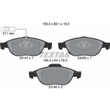 Bremsbelagsatz Alfa S. 156 97 2314101 Bremsbelagsatz Alfa S. 156 97 2314101