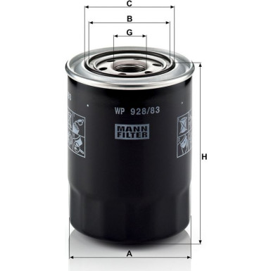Mann & Hummel Ölfilter PKW HYUNDAI WP 928/83 Mann & Hummel Ölfilter PKW HYUNDAI WP 928/83