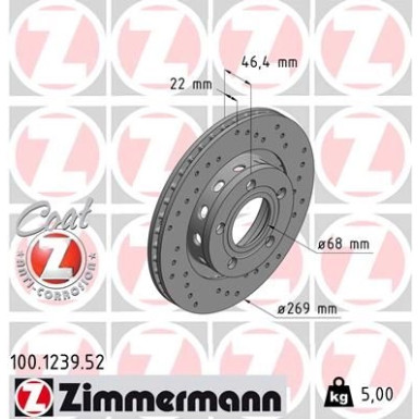 12 482 026 Sport Bremsscheibe HA Sport O 100.1239.52 12 482 026 Sport Bremsscheibe HA Sport O 100.1239.52