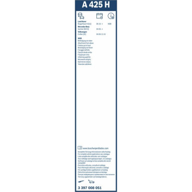 Bosch Scheibenwischer Aerotwin A425H 425 3397008051 Bosch Scheibenwischer Aerotwin A425H 425 3397008051
