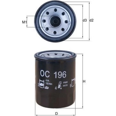 MAHLE Ölfilter OC 196 MAHLE Ölfilter OC 196