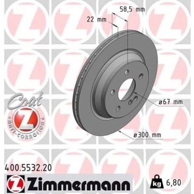 15 482 097 Bremsscheibe HA 400.5532.20 15 482 097 Bremsscheibe HA 400.5532.20