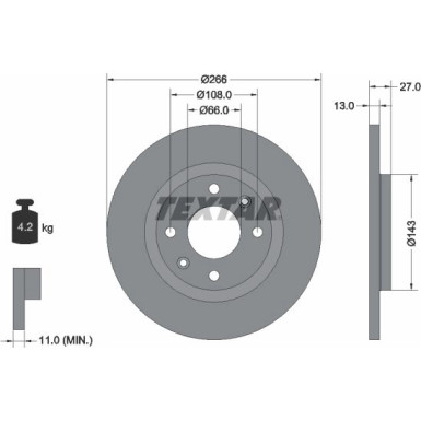 Bremsscheibe Citroen P. Berlingo/Partner 96-/C2/C3 PRO 92089103 Bremsscheibe Citroen P. Berlingo/Partner 96-/C2/C3 PRO 92089103