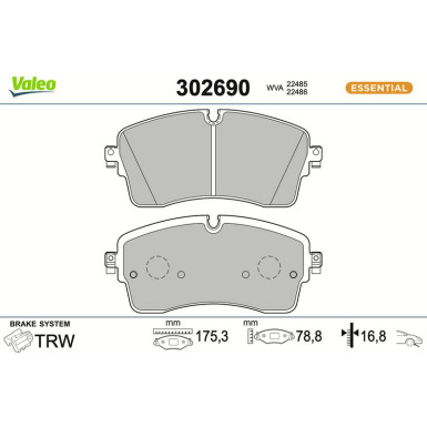 VALEO Bremsbeläge 302690 VALEO Bremsbeläge 302690