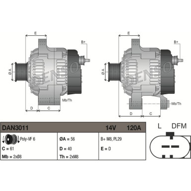 DENSO Generator DAN3011
