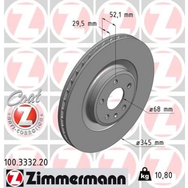 ZIMMERMANN Bremsscheibe 100.3332.20 ZIMMERMANN Bremsscheibe 100.3332.20