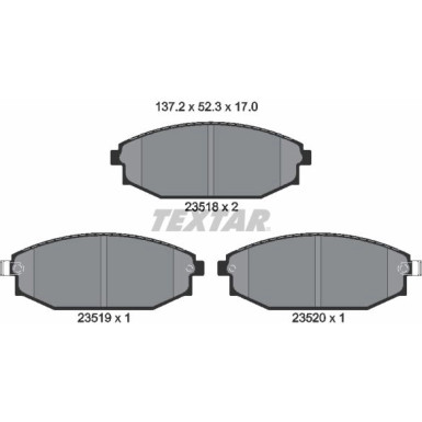Bremsbelagsatz Hyundai P. Galloper 91-03 2351801 Bremsbelagsatz Hyundai P. Galloper 91-03 2351801
