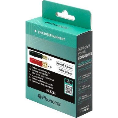 Phonocar Kabelschuh 10x Plus 4,8 mm 10x Minus 2,8 mm Flachsteckverbinder 042232 Phonocar Kabelschuh 10x Plus 4,8 mm 10x Minus 2,8 mm Flachsteckverbinder 042232