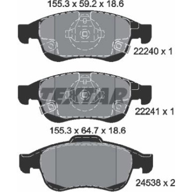 Bremsbelagsatz Fiat P. 500X 1.3-1.6D Multijet 14 2224001 Bremsbelagsatz Fiat P. 500X 1.3-1.6D Multijet 14 2224001
