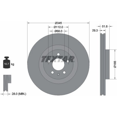 Bremsscheibe Vw P. A4/A5/Q5 2.0-3.2 Fsi Quattro 07 PRO+ 92160205 Bremsscheibe Vw P. A4/A5/Q5 2.0-3.2 Fsi Quattro 07 PRO+ 92160205
