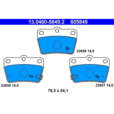 Bremsbelagsatz Toyota T. Rav 4 1,8-2,0 00-05 13.0460-5849.2