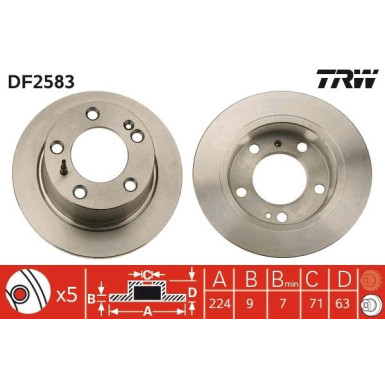 TRW Bremsscheibe DF2583 TRW Bremsscheibe DF2583
