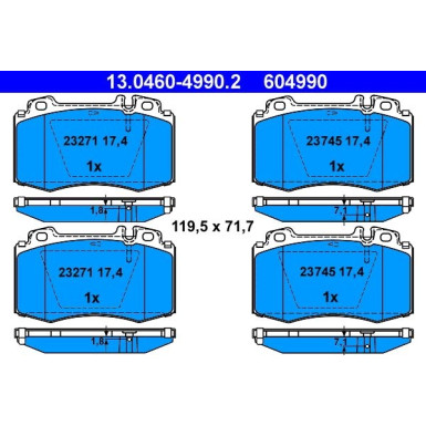 Bremsbelagsatz Db P. W163/W220 280-600 13.0460-4990.2 Bremsbelagsatz Db P. W163/W220 280-600 13.0460-4990.2