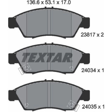 Bremsbelagsatz Suzuki P. Liana 2381701 Bremsbelagsatz Suzuki P. Liana 2381701